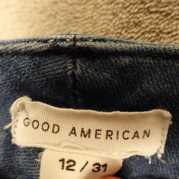 Good American jeans good waist women's 12/31 tall blue stretchy - Picture 3 of 12